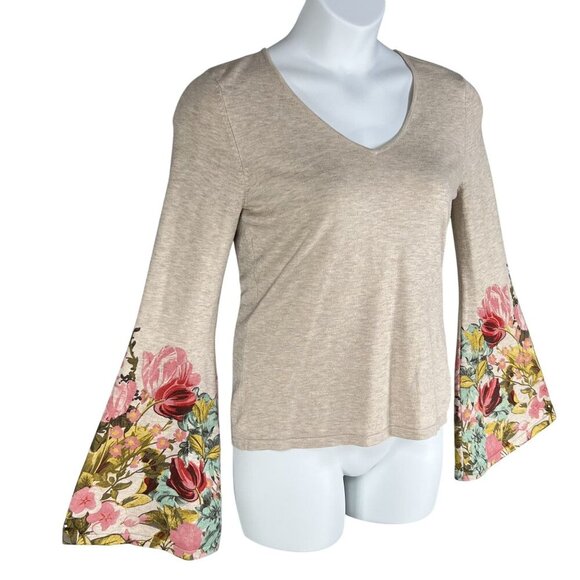 Philosophy Republic Clothing Womens M Floral Bell Sleeve Sweater Top Fairycore - Picture 3 of 15